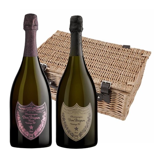 Dom Perignon Brut and Rose Twin Hamper (2x75cl)